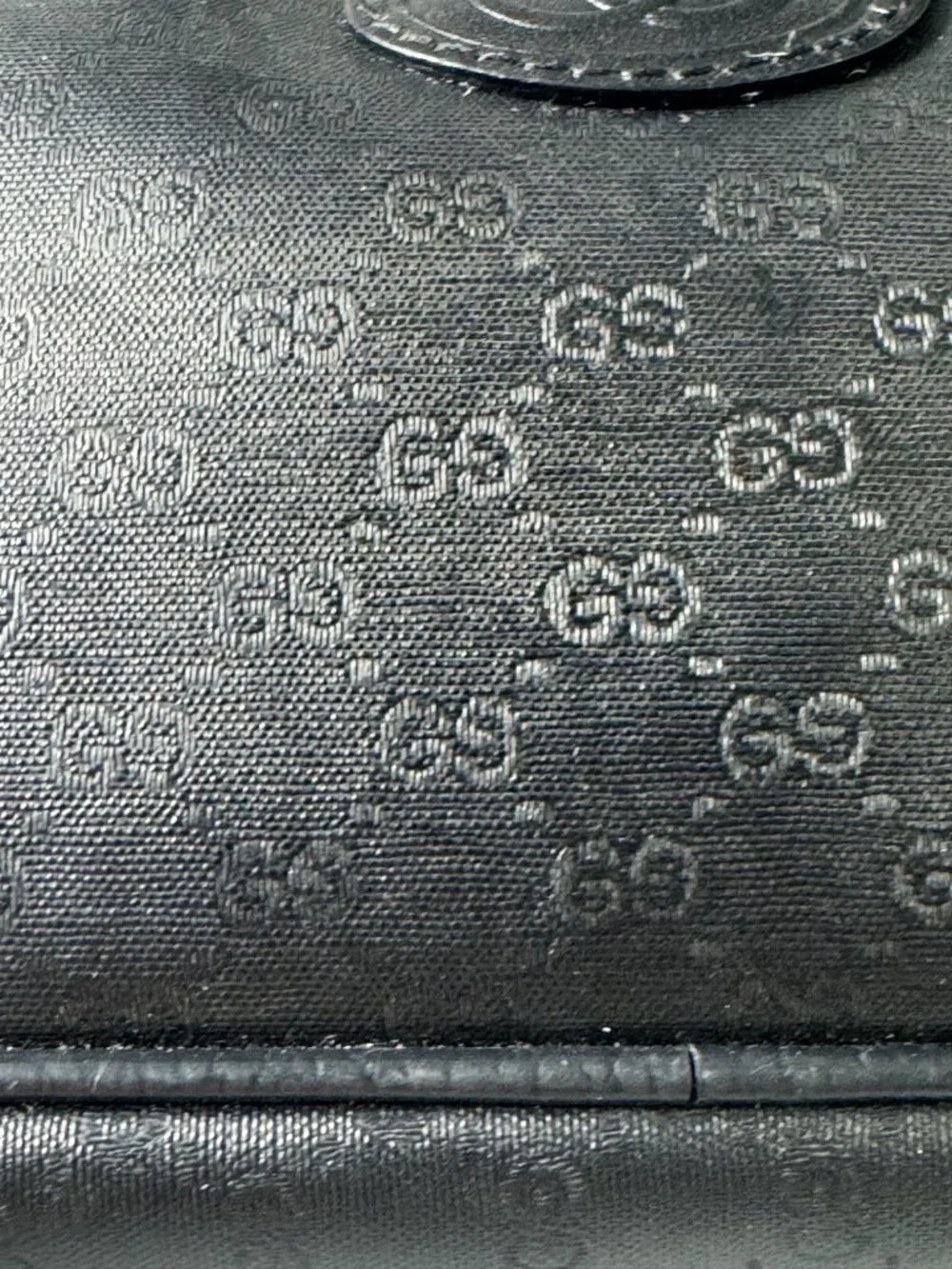 Vintage Gucci Micro GG Black Coated Canvas Pouch